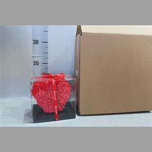 . Div Hartje Zijde Roos Rood 15 Cm