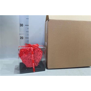 .div Hart Zijde Roos Rood 12 Cm