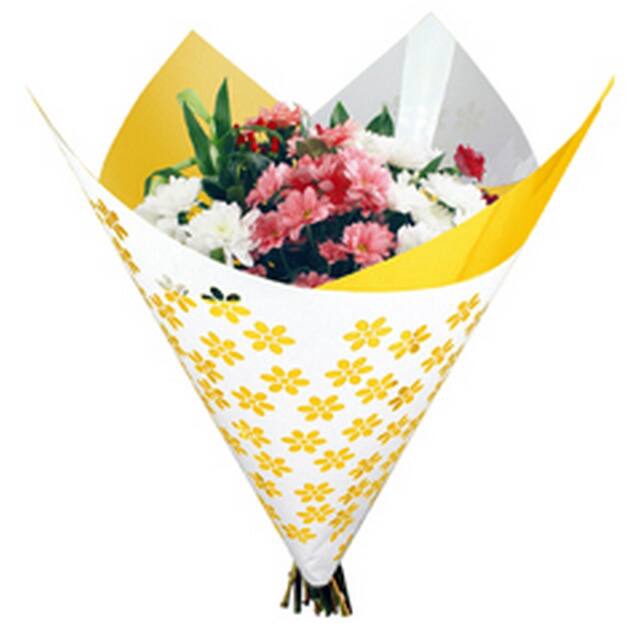 <h4>Vellen 80x90cm OPP50 Clear Flowers geel</h4>