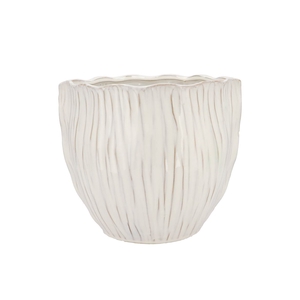 Lima White Pot Round 22x22x19cm