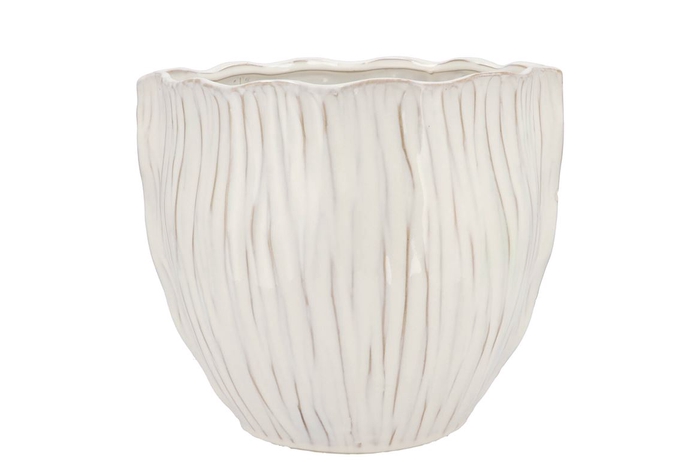 <h4>Lima White Pot Round 22x22x19cm</h4>