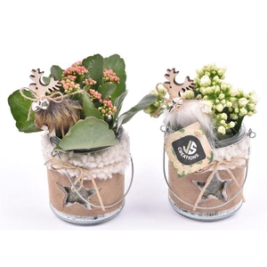 glas met leer en metaal hendel 10cm