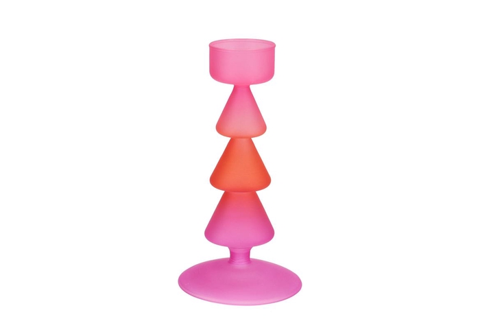 Nova Fuchsia Candle Holder Tricolor 9x9x17cm