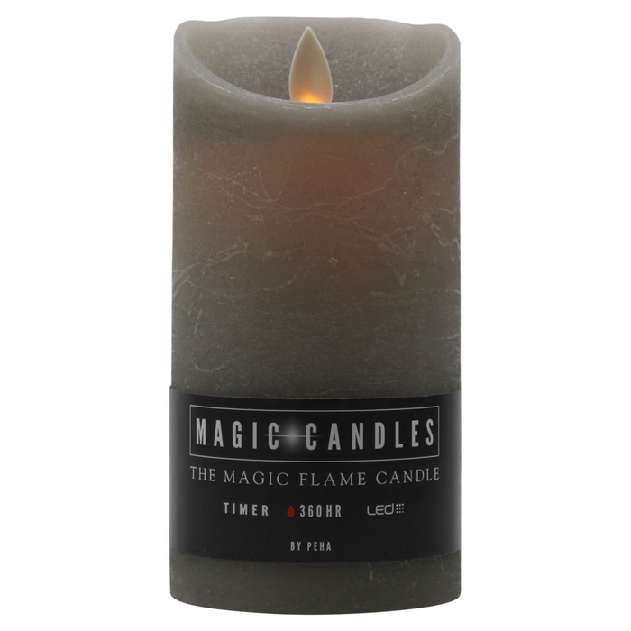 DF12-MB-20141 - Led candle 75x150mm l grey timer