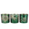 Ruby Green/gold T-light Forrest Ass 15x15cm