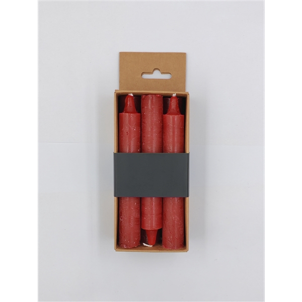 <h4>Set\\6 Dinner candle Lucian d2.2xh14 rustic red</h4>