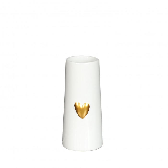 <h4>Moederdag Keramiek vaas Hart d06*13cm</h4>