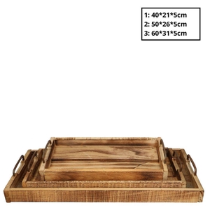Hout Tray Sturdy S/3 60*31*5cm
