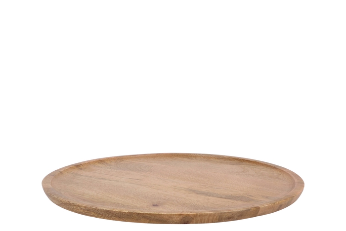 Mumbai Mango Wooden Tray Round Small Edge 33x33x2cm