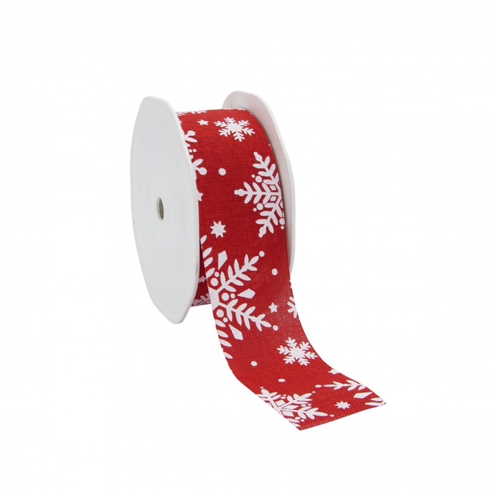 <h4>Kerst Lint Sneeuwvlok 38mm 15m</h4>