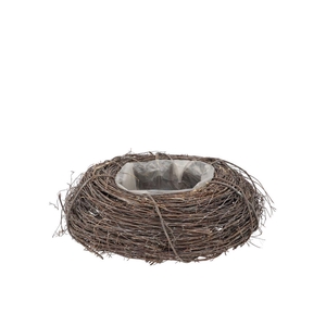 Wreath Elm Branches Planter Grey With Bottom 30x10cm