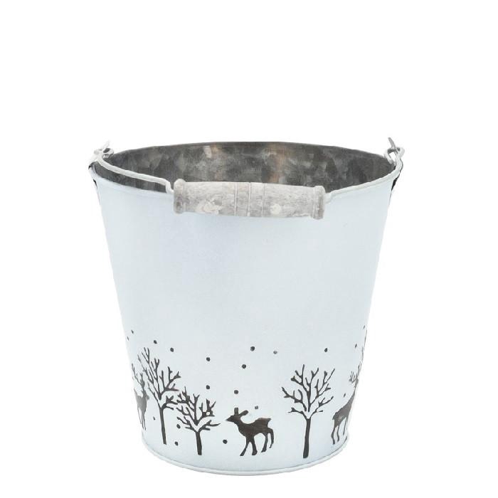 <h4>Kerst Zink Winter emmer d20*19cm</h4>