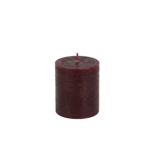 Candle Rustic Pillar Burgundy 7x8cm