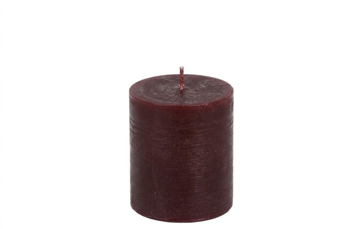 <h4>Candle Rustic Pillar Burgundy 7x8cm</h4>