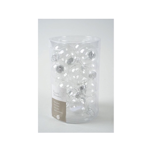 KERSTBAL GLASS 35MM TRANSPARANT 16PCS
