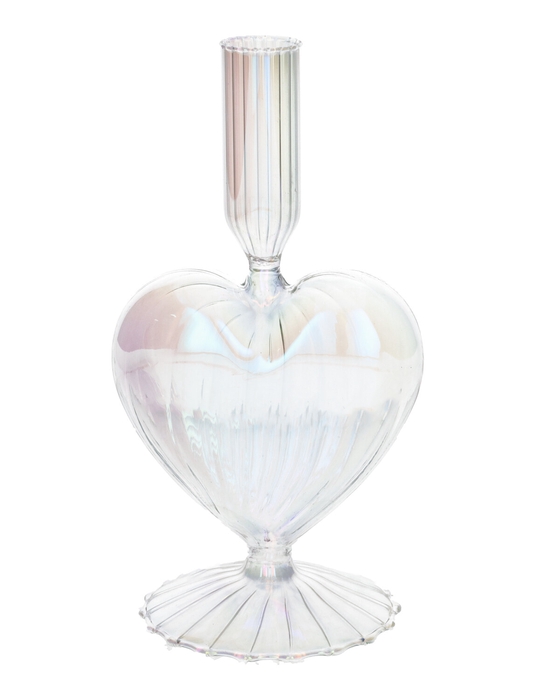 <h4>DF02-730703000 - Candle hldr Lovely 10x8.5x19.5 clear+pearl</h4>