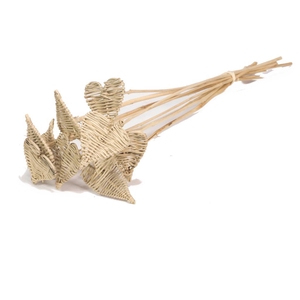 Lata Heart 8cm O/s Flat 10pc Natural
