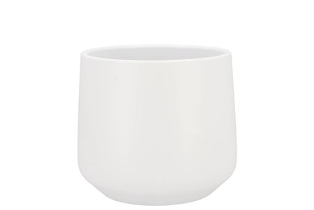 <h4>Ceramic White Matt Pot Berlin 13cm</h4>