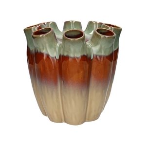 DF03-740550800 - Vase Floriva d24xh24 green/beige