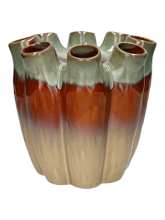<h4>DF03-740550800 - Vase Floriva d24xh24 green/beige</h4>