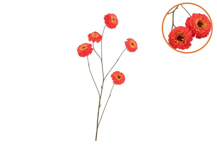 Silk Zinnia Red 106cm