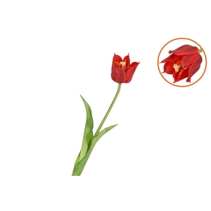 Silk Tulip Single Red 48cm