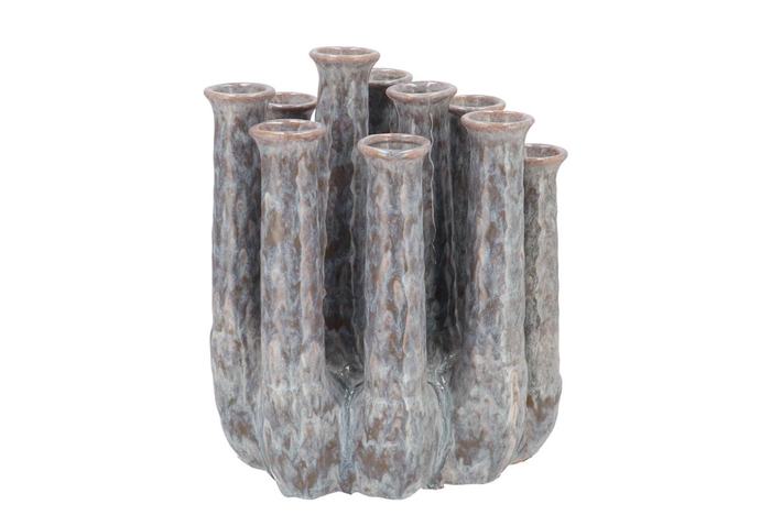 Inga Jahra Grey Vase Tube Active Glaze 26x17x29cm Nm