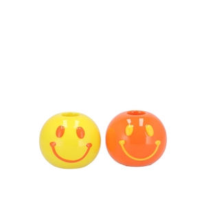 Smiley Dutch Orange Mix Candle H Ass 7x7x6cm