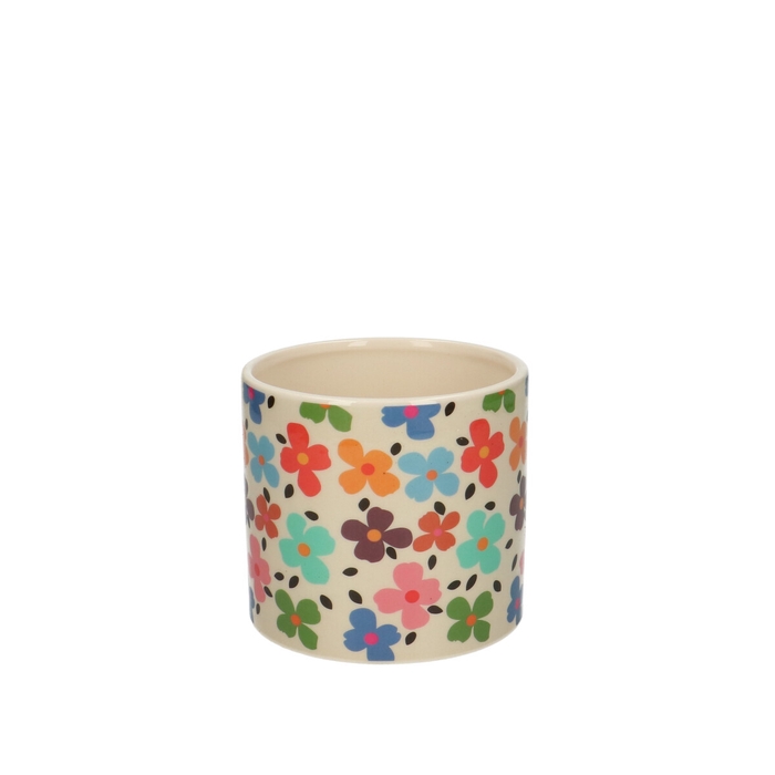 Keramiek Flowery pot d10*9.5cm