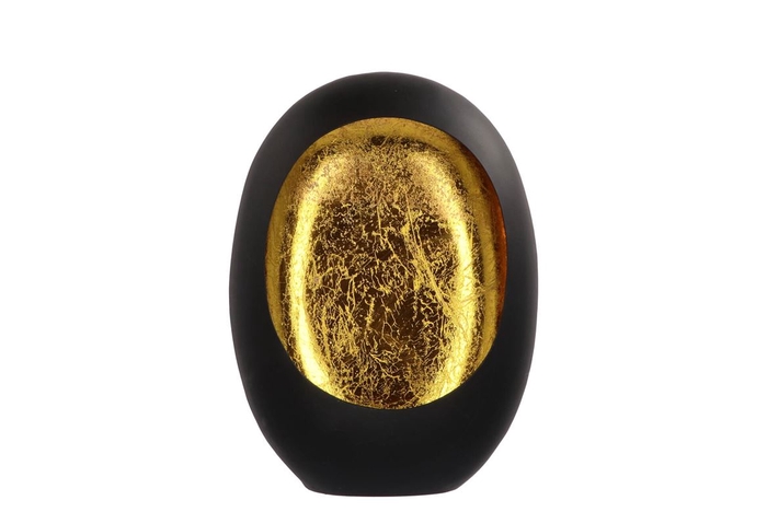 Marrakech Black/gold Egg T-light 20x10x28cm