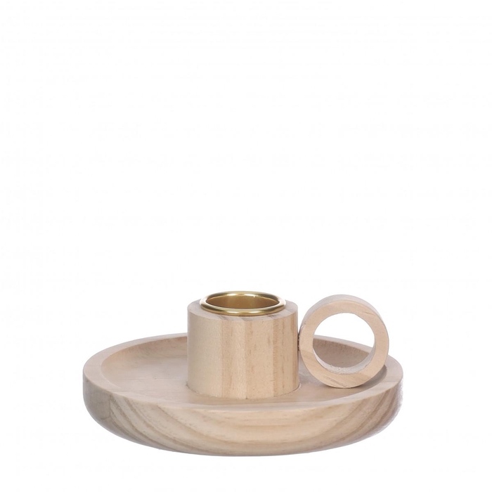 <h4>Homedeco Candle holder wood d10*2.5cm</h4>