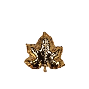 Leaf Maple Plate Gold 11x11x3cm Nm