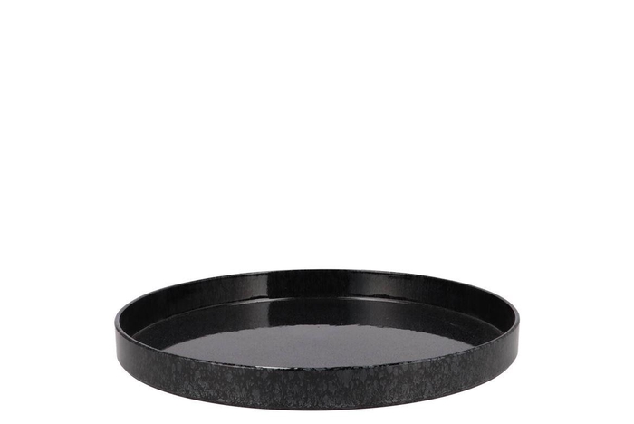 <h4>Melamine Wild Black Tray Round 27x27x3cm Nm</h4>
