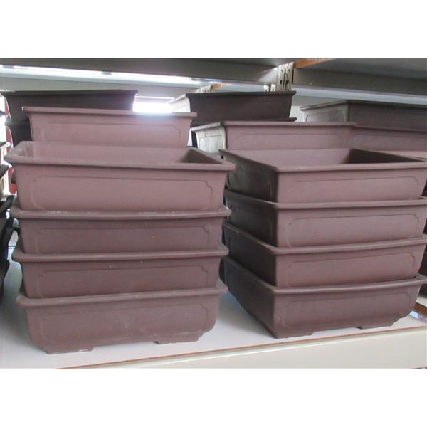 <h4>Bonsai pot rectangle, brown unglazed (24,5x19x8)</h4>