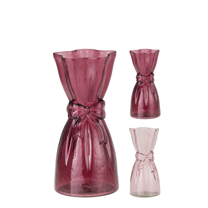 <h4>Glas Vaas Strik d12*25cm ass.</h4>
