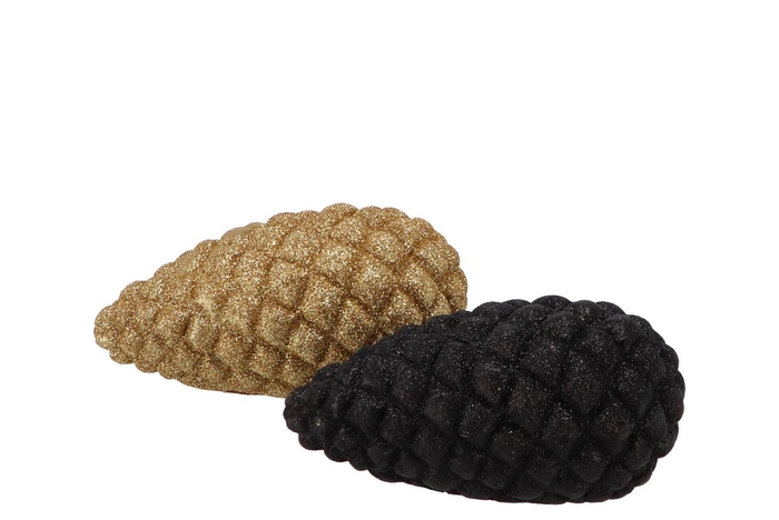 <h4>Jingle Gold/black Pinecone Ass 13x7x6cm Nm</h4>