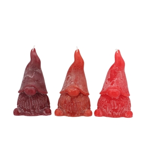 Candle Frosty Gnome Wild Red Mix 8x15cm