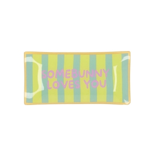 Plate Rectangle Somebunny Loves You 20x10x2cm Nm