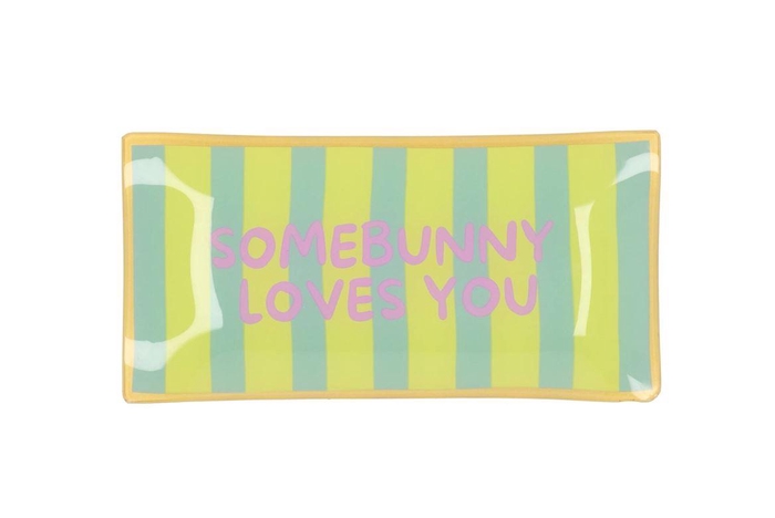 <h4>Plate Rectangle Somebunny Loves You 20x10x2cm</h4>
