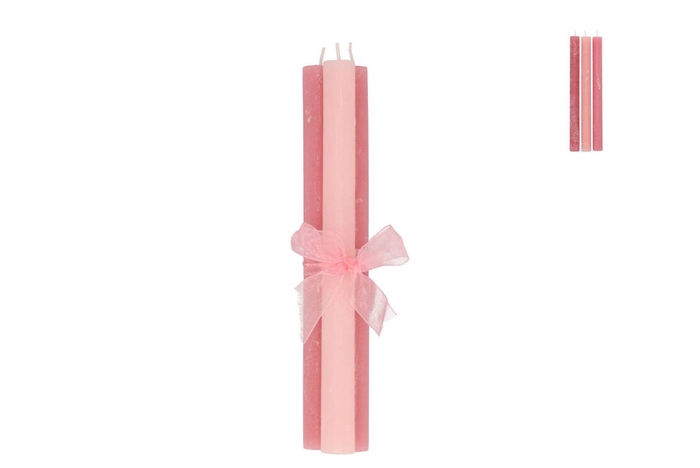 <h4>Frosty Sweets Pink Mix Taper Candle 2x25cm</h4>