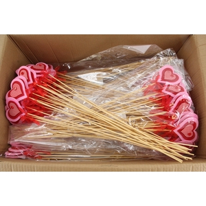 Stick Heart Felt Button Pnk/Rd