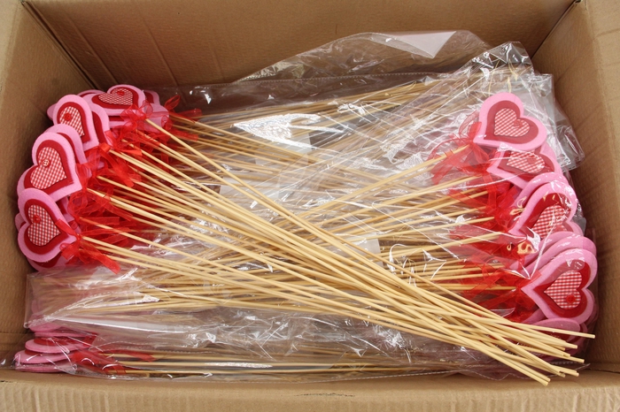 <h4>Stick Heart Felt Button Pnk/Rd</h4>