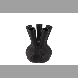 Aglio Straight Black Vase 16x16x19cm Nm