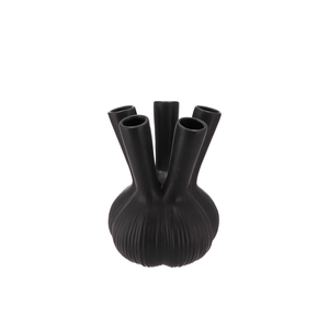 Aglio Straight Black Vase 16x16x19cm