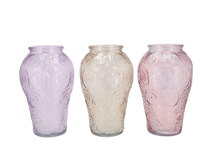 <h4>Delight Dreamy Pastel Mix Vase Circle Ass 15x25cm</h4>