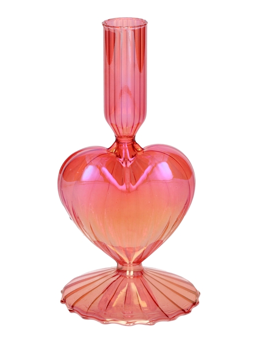 <h4>DF02-730702200 - Candle hldr Lovely 8.5x8.5x16.5 cherry+pearl</h4>