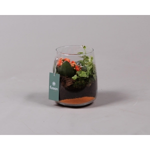 Pasen glazen windlicht Julia oranje