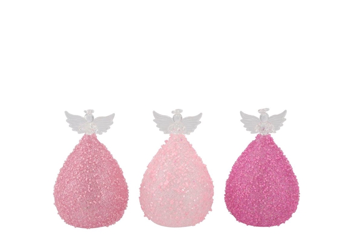 <h4>Sparkly Fuchsia/pink Led Angel Glass Ass 6x9cm</h4>