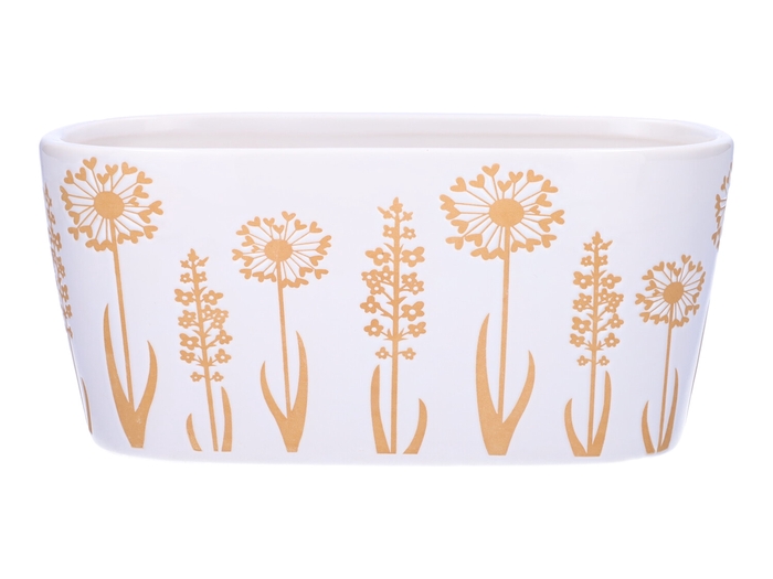 <h4>DF03-720570600 - Planter Flair 20.3x10.8x9.2 white</h4>