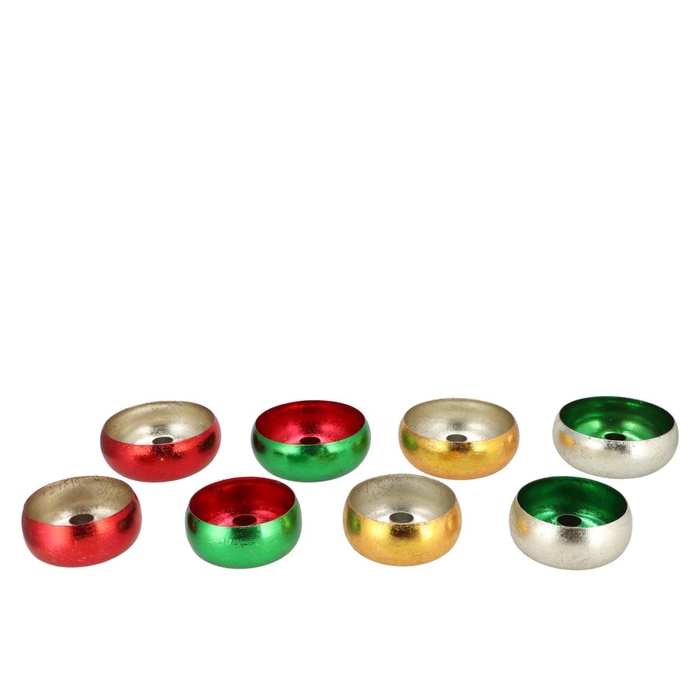 <h4>Cosmo Foiled Red/green Candle Holder Ass 13x13x5cm</h4>